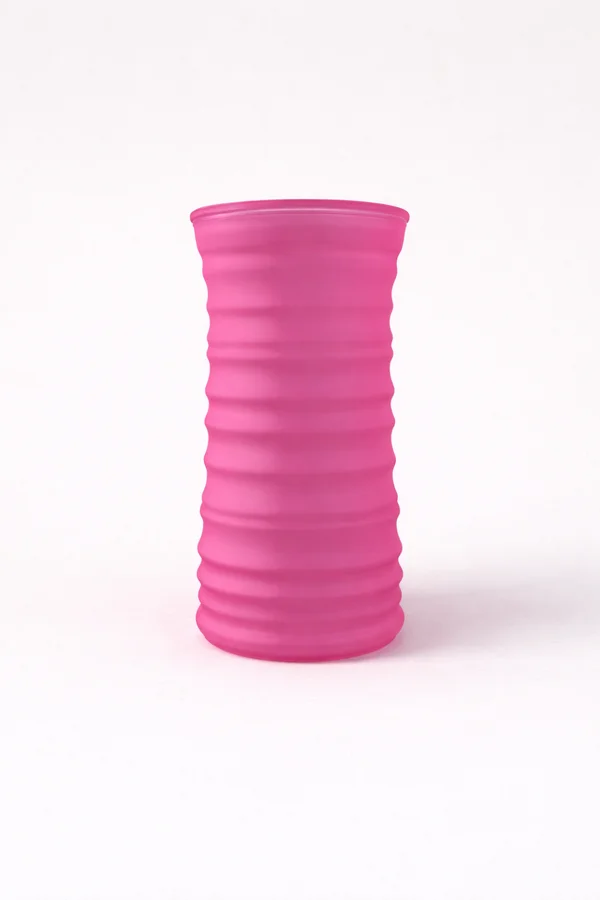 Magenta Ribbed Vase